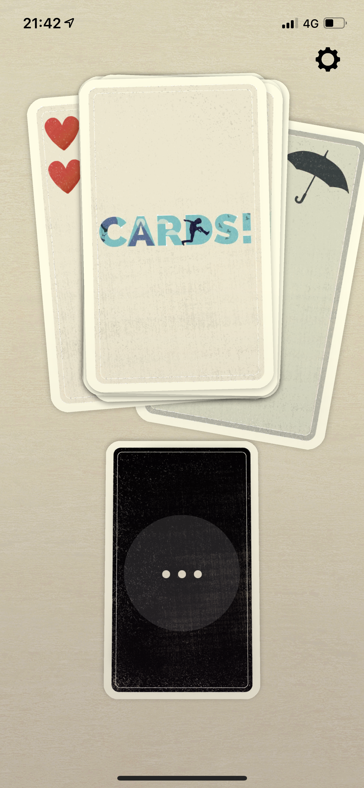 Le jeu CARDS! sur iOS