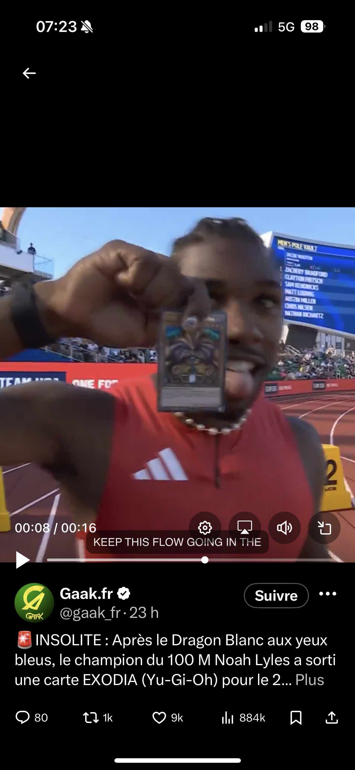  Le champion du 100 M Noah Lyles a sorti une carte EXODIA (Yu-Gi-Oh)